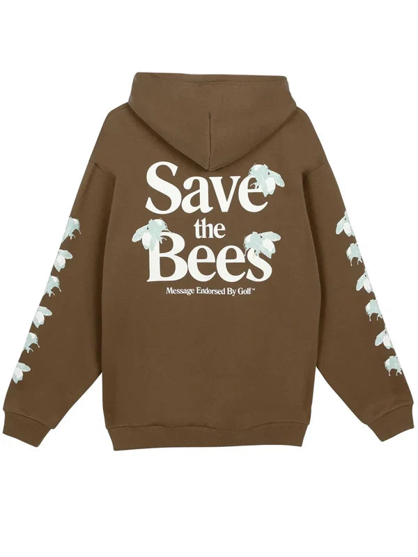 Save-The-Bees-Zip-Up-Hoodie-Brown