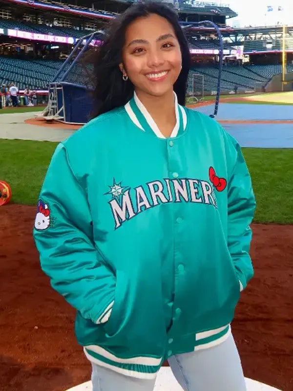 Seattle-Mariners-Green-Hello-Kitty-Bomber-Jacket