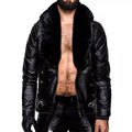Halloween Jacket - Seth Rollins Black Fur Leather Jacket