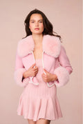 Love Shack fancy pink fur Jacket