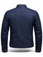 Shad Emard Women's Slim Fit Blue Biker Denim ZIP Jacket