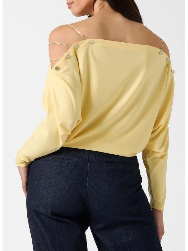 The Young And The Restless Sharon Newman Yellow Off The Shoulder Top