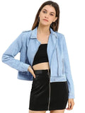 Sheila Kessler Women's Light Blue Biker Denim Jacket