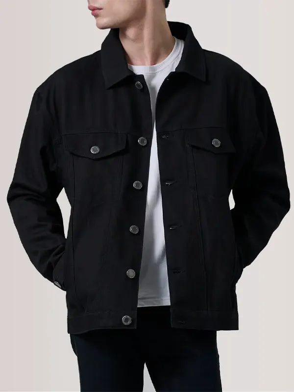 Sherman Black Oversize Denim Trucker Jacket