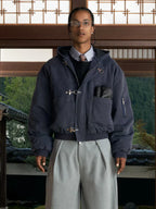 Shinzo-Shige-15oz-Navy-Canvas-Clasp-Bomber-Jacket