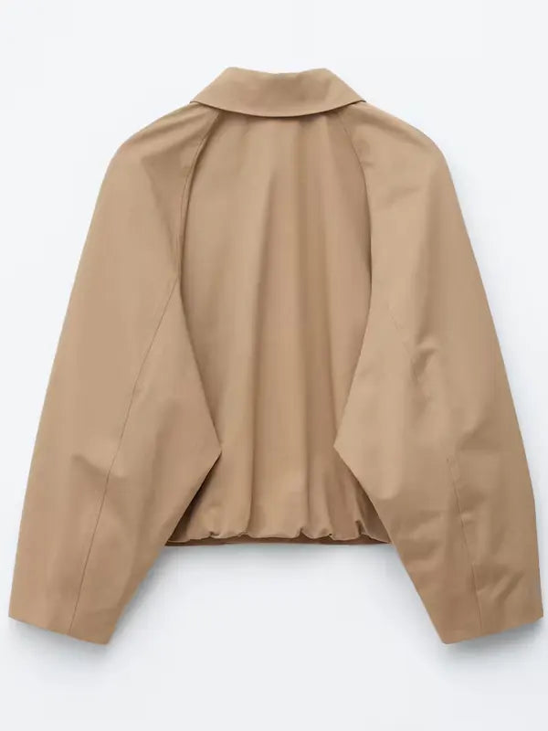 Shirley Cummerata Women Beige Cotton Casual Jacket