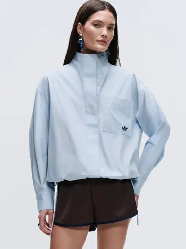 Adidas x ASOS Funnel Neck Blue Shirt