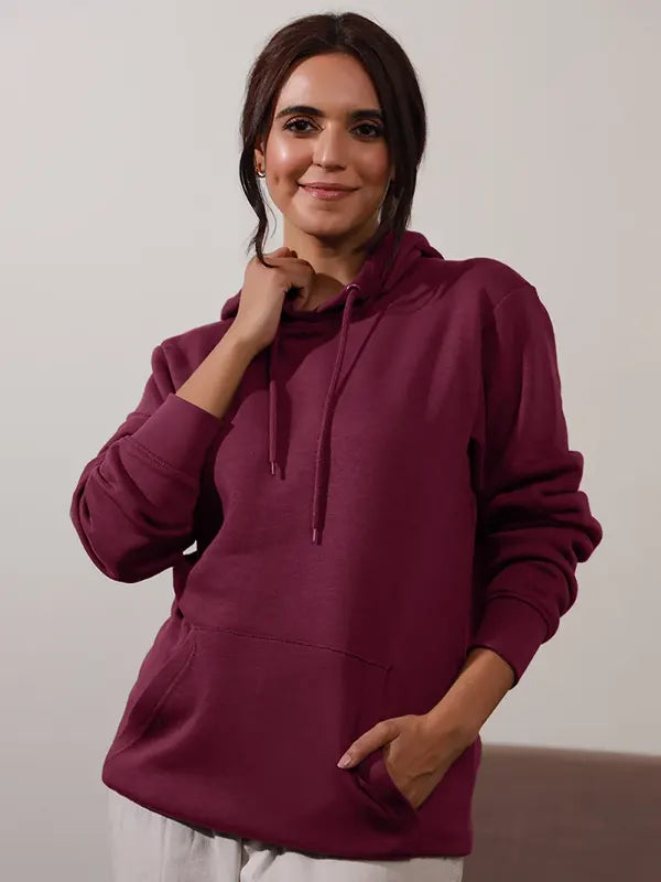 Sienna Grant Women's Burgundy Pullover Hoodie