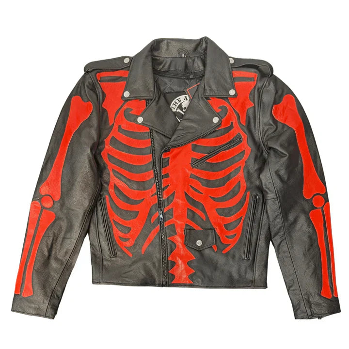 Skeleton Bones Leather Jacket