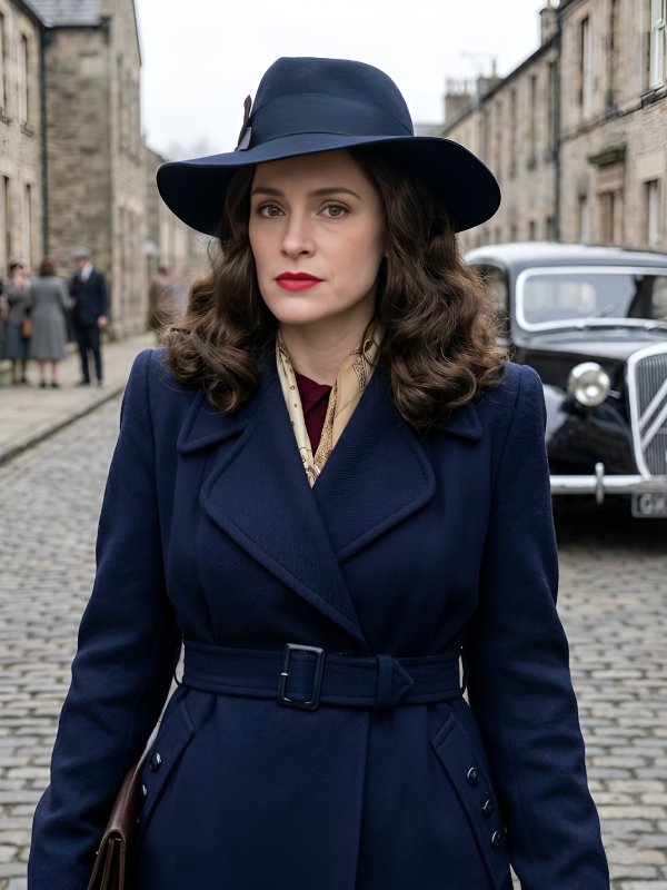 
 Peaky Blinders Sophie Rundle Blue Wool Coat
