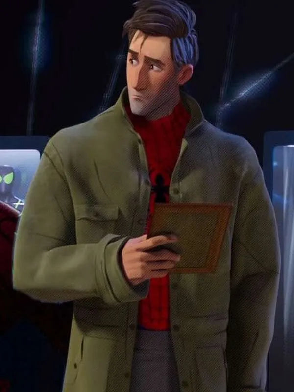  Spider-Man Across the Spider-Verse 2023 Peter B. Parker Cotton Green Coat
