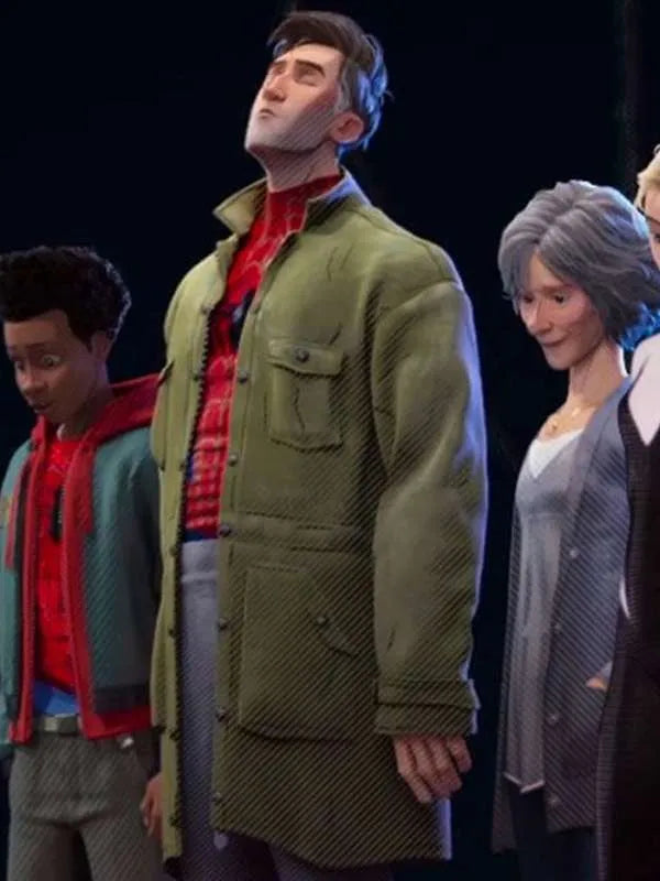  Spider-Man Across the Spider-Verse 2023 Peter B. Parker Cotton Green Coat

