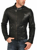 Sports Biker Lamb Skin Leather Motorcycle Jacket