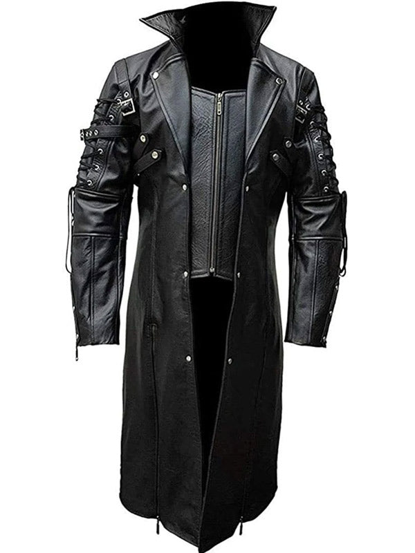 
Steampunk Goth The  Matrix Black Leather Coat