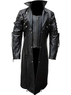 
Steampunk Goth The  Matrix Black Leather Coat
