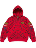 Supreme-Spider-Man-zip-up-Hoodie-Red