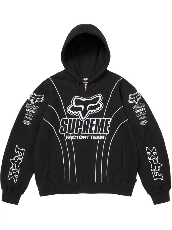 Supreme-X-Fox-Racing-Zip-Up-Hooded-Sweatshirt-Black
