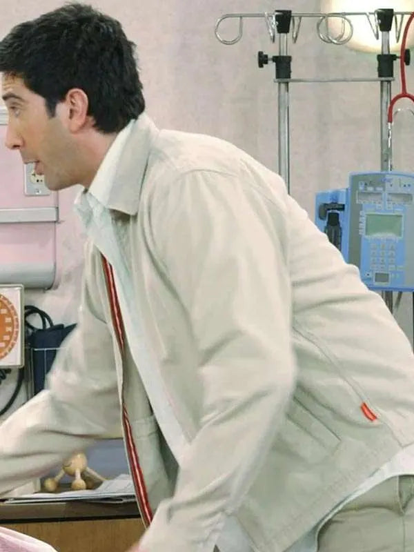 Friends Ross Geller Beige Cotton Jacket

