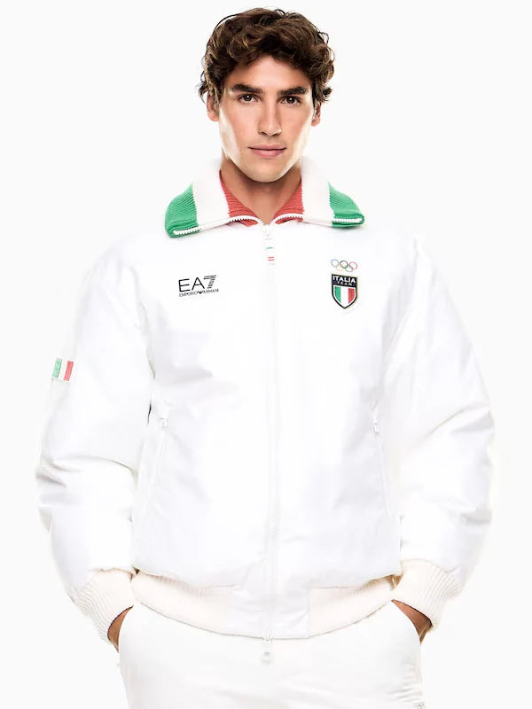 Team-Italy-EA7-Emporio-Armani-Bomber-Jacket-In-White
