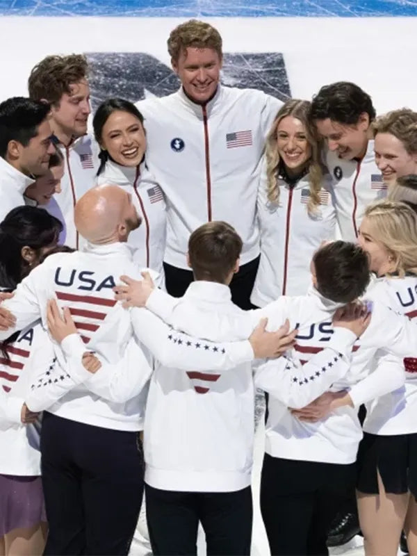 Team-USA-2026-Winter-Olympics-Save-The-Duck-White-Jacket