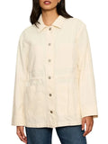 Terrell Feeney Women Cream Cotton Casual Jacket