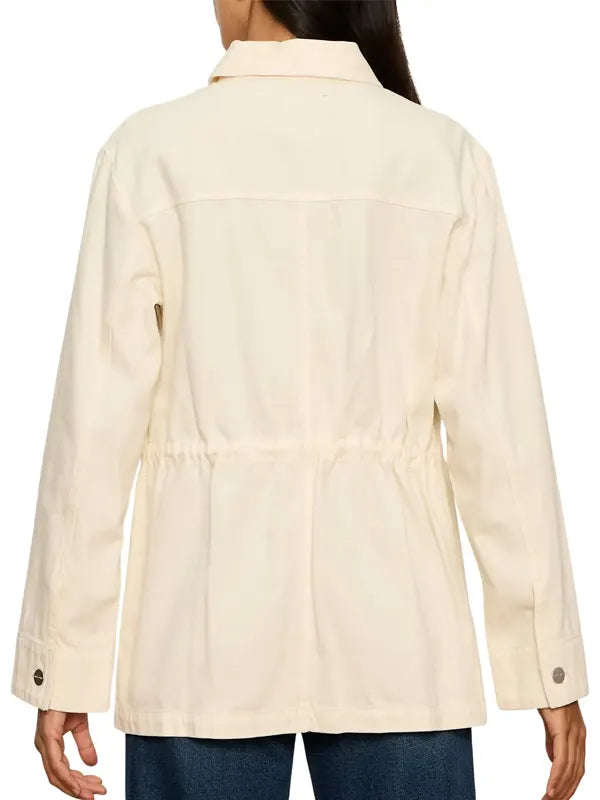 Terrell Feeney Women Cream Cotton Casual Jacket