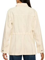 Terrell Feeney Women Cream Cotton Casual Jacket