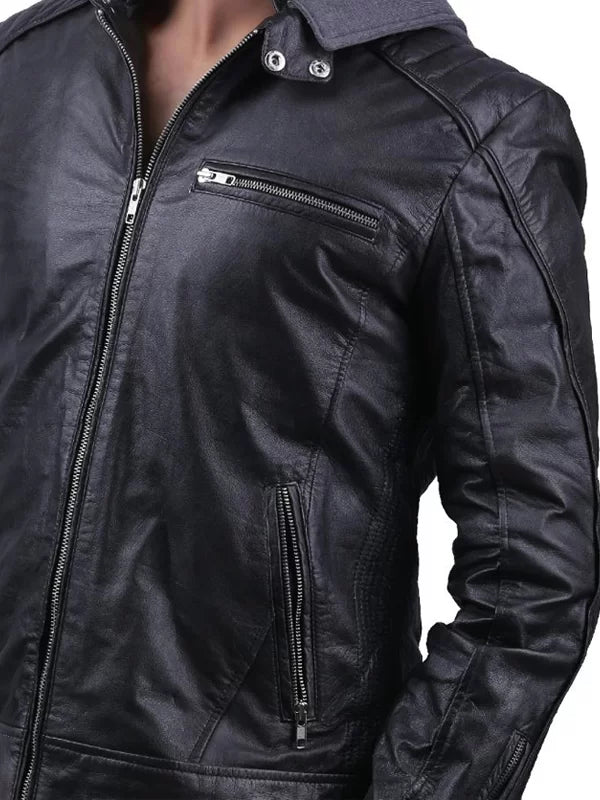 
The Dark Knight Outlaw Batman Black Leather Jacket  