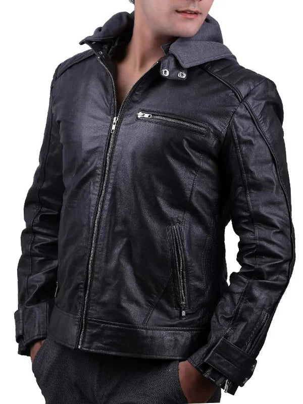 
The Dark Knight Outlaw Batman Black Leather Jacket  