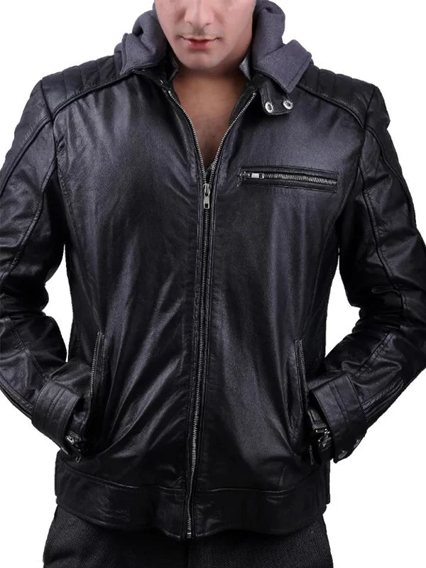 
The Dark Knight Outlaw Batman Black Leather Jacket  