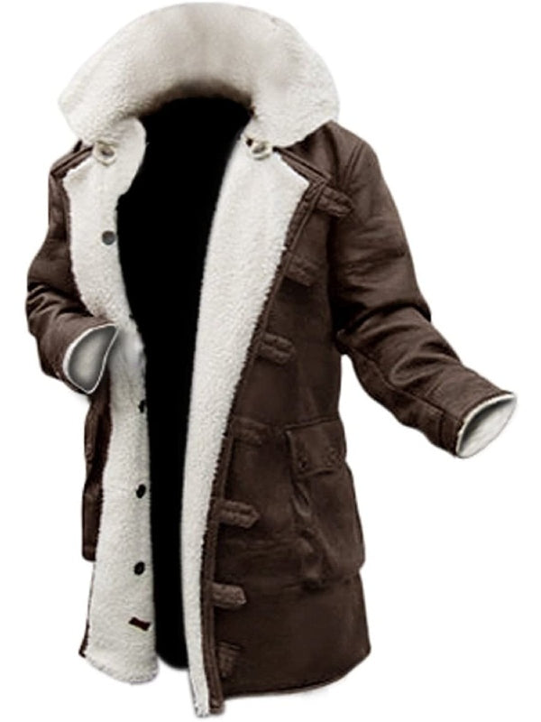 
Rises Bane The Dark Knight Brown Leather Coat