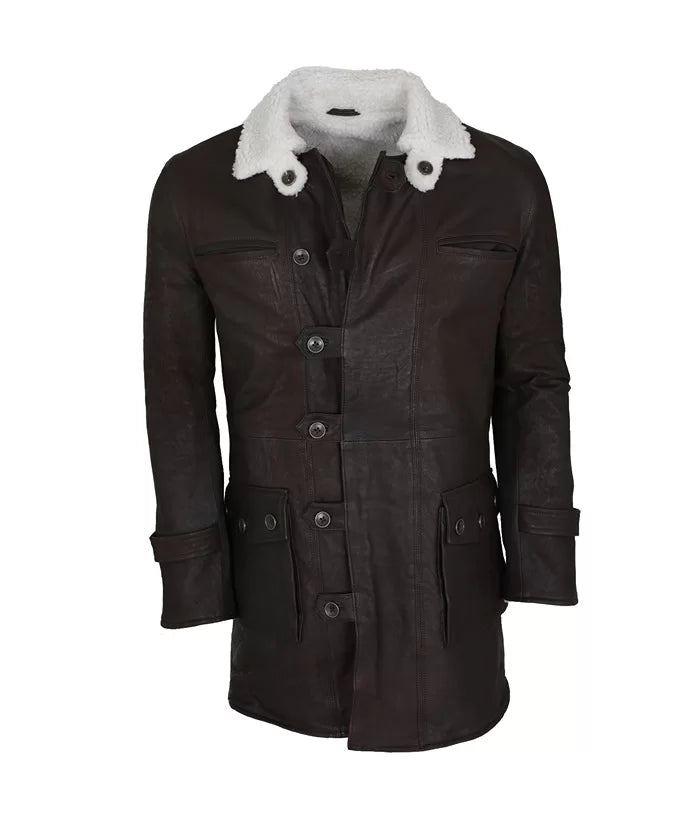 
The Dark Knight Rises Bane Brown Leather Coat
