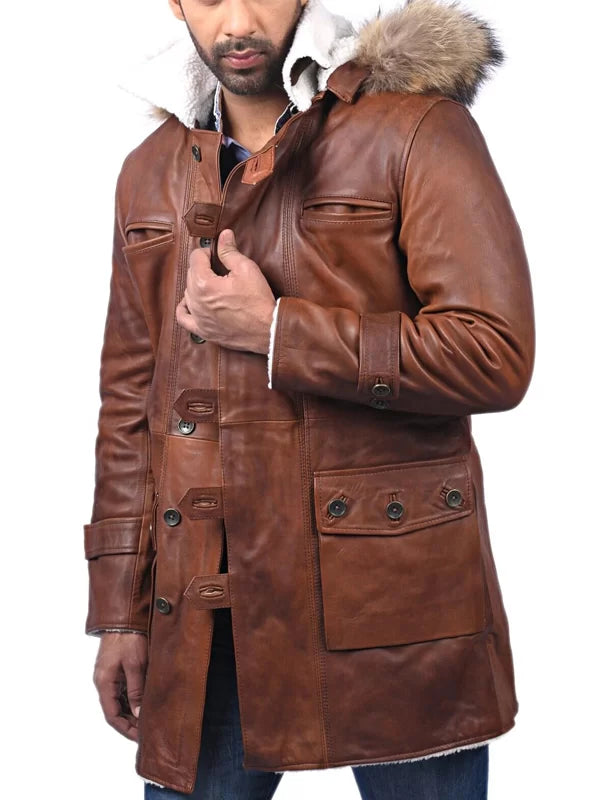 
The Dark Knight Rises Tom Hardy Bane Brown Leather Coat
