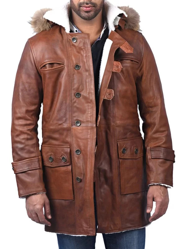 
The Dark Knight Rises Tom Hardy Bane Brown Leather Coat
