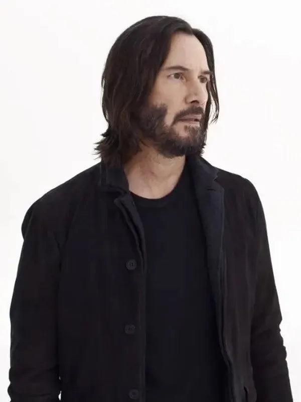 Keanu Reeves The Matrix 4 Resurrections Black Wool Jacket 