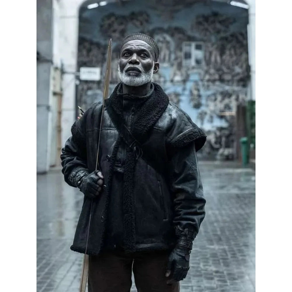  
 The Walking Dead Fallou Boukar Black Leather Vest