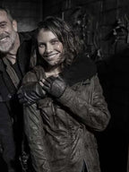 

 The Walking Dead Maggie Rhee Black Leather Jacket