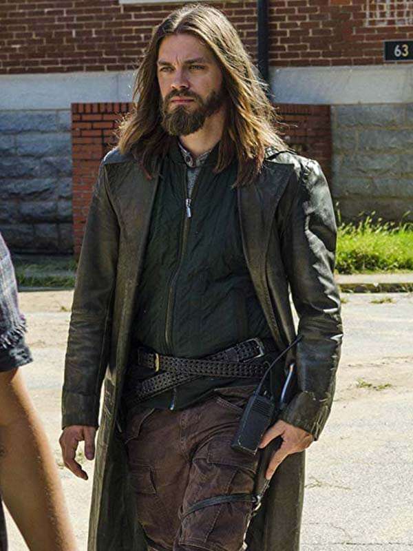 
 Walking Dead Tom Payne Brown Leather Coat