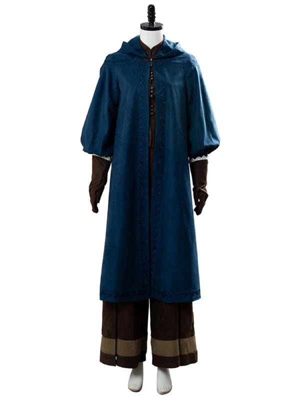 The Witcher Freya Allan Best   Blue Cotton Coat