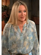 The Young And The Restless 2026 Sharon Newman Blue Floral Blouse