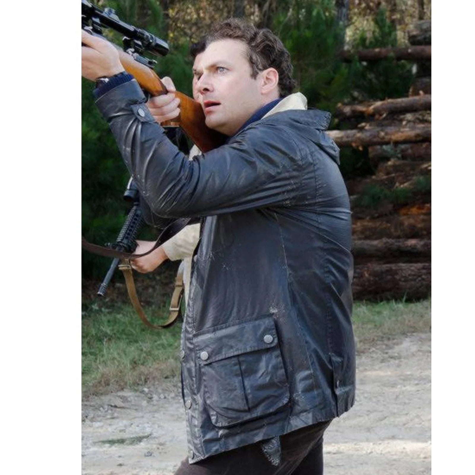 
Ross Marquand The Walking Dead Black Leather Jacket