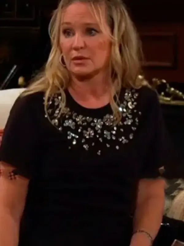 The Young And The Restless Sharon Case Black Embellished Top