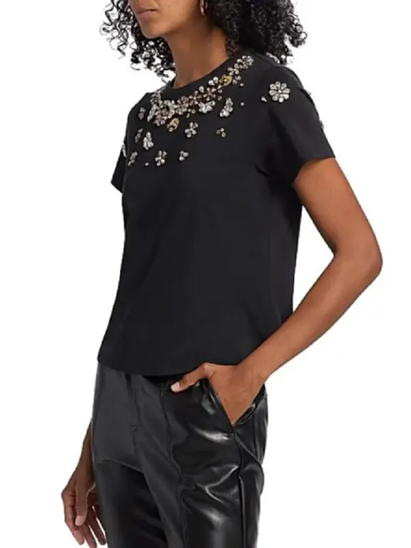 The Young And The Restless Sharon Case Black Embellished Top