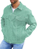 Timothy Men's Green Shirt Collar Jean Jacket