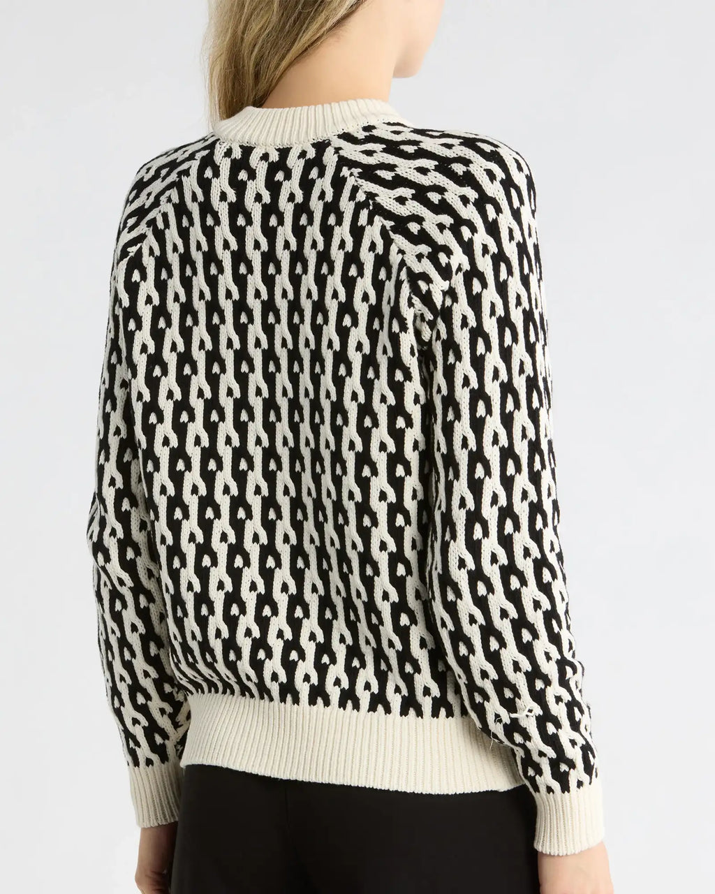 Today-Show-Dylan-Dreyer-Black-and-White-Sweater-Back-View