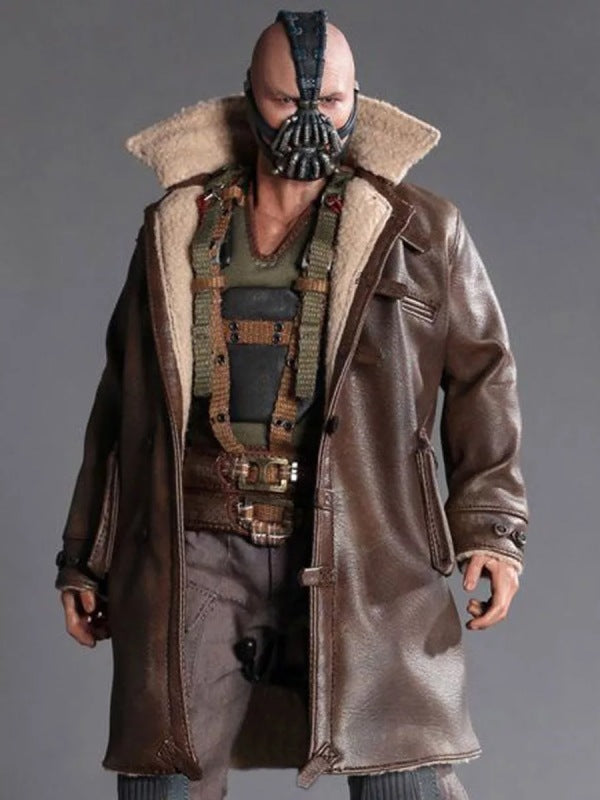 
Rises Bane The Dark Knight Brown Leather Coat