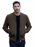 Tom Ellis CIA S01 Brown Bomber Jacket