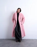 Topshop-Double-Breasted-Teddy-Longline-Coat-In-Pink