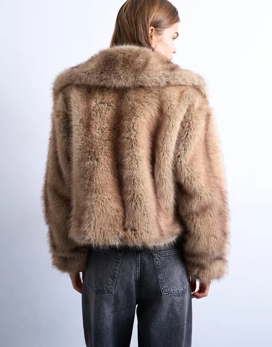 Topshop-Faux-Fur-Striped-Bomber-Jacket-In-Light-Brown