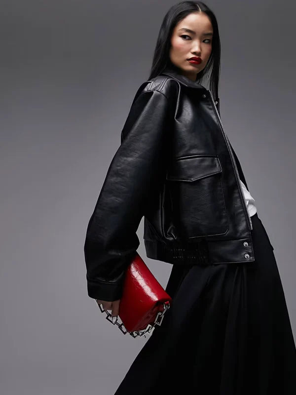 Topshop-Faux-Leather-Oversized-Pocket-Collar-Bomber-Jacket-In-Black